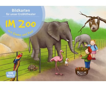 Kamishibai Bildkarten Im Zoo mit Emma und Paul