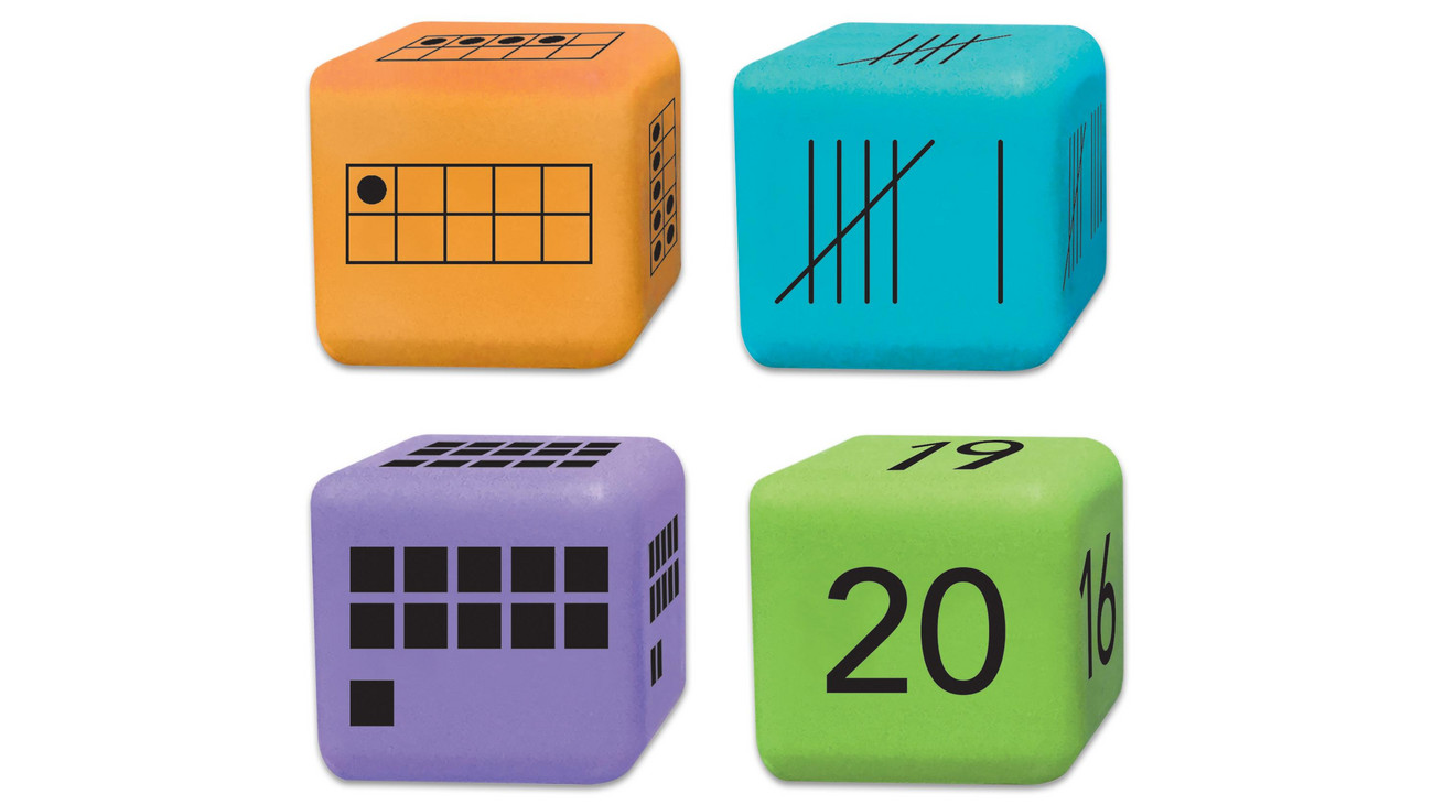 Zahlendarstellung Kantenlänge 1,7 cm 1000 Steckwürfel 10-farbig in der Box 