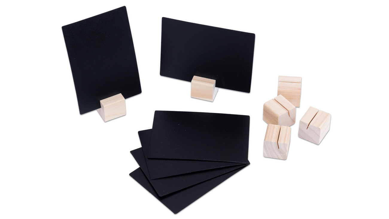 Mehrondo 2 Stück Kreidetafeln mit nicht-poröser Oberfläche in Größe 148x105mm Stärke: 2mm Farbe: Schwarz A6 