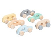 Betzold Holz Schiebeautos pastell 6er Set 1
