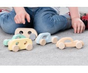 Betzold Holz Schiebeautos pastell 6er Set 3