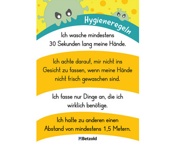 Betzold Plakat Hygieneregeln DIN A2 5 Stück