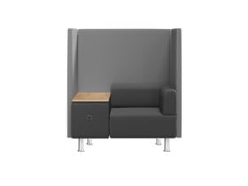 Soft-Seating BE SOFT Einzelsitz mit Tisch, grau