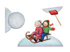 Emma und Paul erleben den Winter Spielfiguren für die Erzählschiene