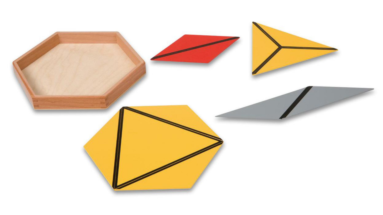 Konstruktive Dreiecke, 5 Kästen  Montessori Lernwelten - Der Shop für  Montessori Material
