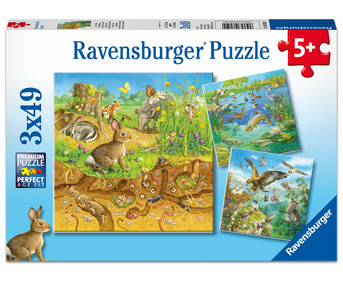 Ravensburger Puzzle Tiere in ihren Lebensräumen 3er Set