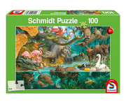 Puzzle Tierfamilien am Ufer 1