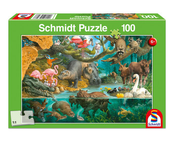 Puzzle Tierfamilien am Ufer