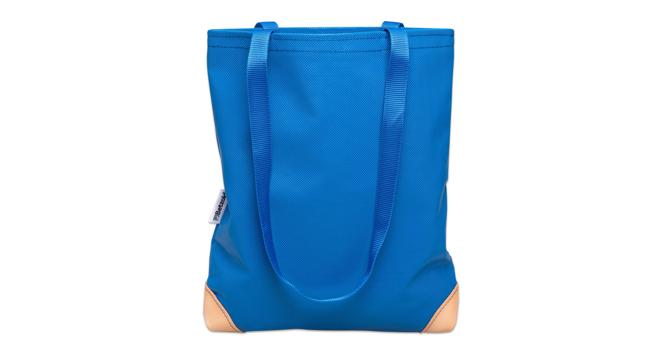 Strandtasche DIN A4 Mehrzwecktasche individuell gestaltbar Betzold Tragetasche mit Einschub aus Kunststoff grau