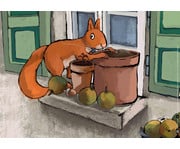 Kamishibai Bildkarten Fünf Nüsse für Eichhörnchen 2
