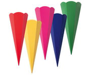 folia Schultüten Rohlinge für Geschwister bunt 10er Set 5 Farben 1