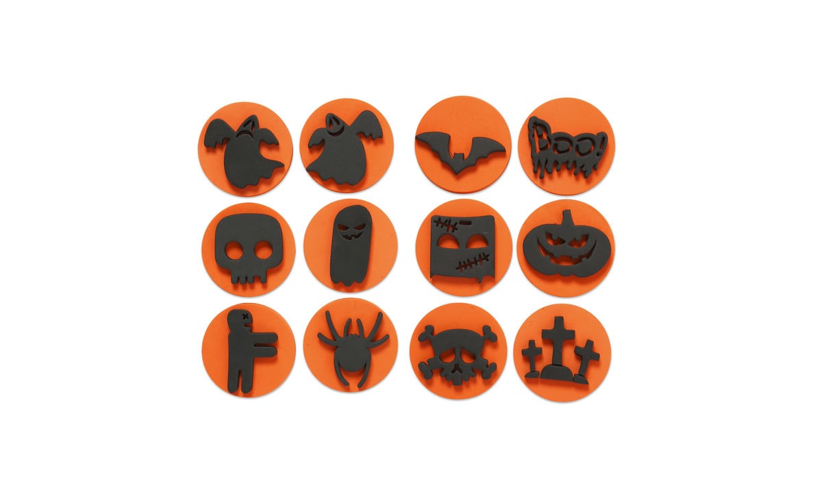 Halloween-Moosgummi-Stempel, 12 Motive