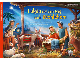 Lukas auf dem Weg nach Bethlehem, Adventskalender mit Fensterbild