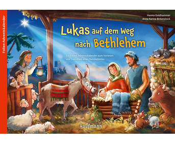 Lukas auf dem Weg nach Bethlehem Adventskalender mit Fensterbild