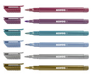 Kores® Fasermaler Style Brush Marker Metallic 6 Stück 4