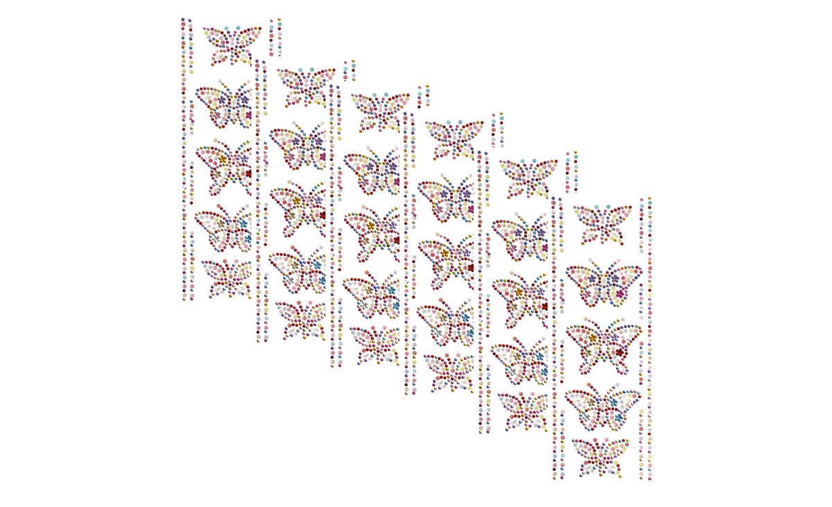 Glitzersticker "Schmetterling", 6 Stück