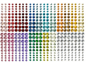Selbstklebende Schmucksteine „Regenbogen“, 480 Stück