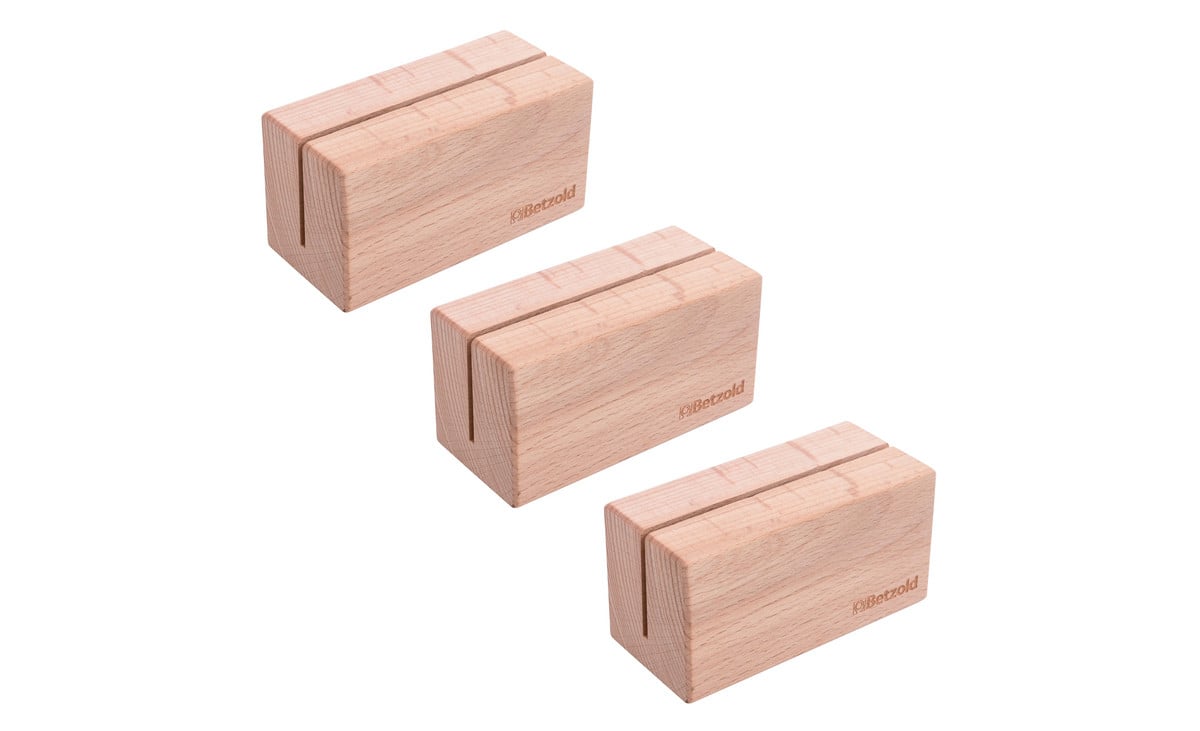 Betzold Aufsteller aus Massivholz, 3er-Set