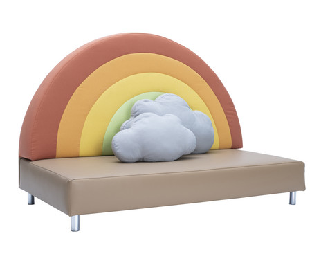 Produktansicht Betzold Regenbogensofa mit Kissen