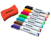 Kores® Whiteboard Marker Set mit magnetischem Schwamm 1