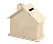 Spardose Hausform blanko aus Holz 5 Stück 1