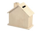 Spardose Hausform blanko aus Holz 5 Stück