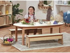 Set: Kindertisch und zwei Kinderbänke