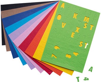 folia Fotokarton Stanzteile Zahlen und Buchstaben