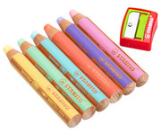 STABILO® Buntstifte woody 3 in 1 pastell Kartonetui inkl Spitzer 6 Farben 2