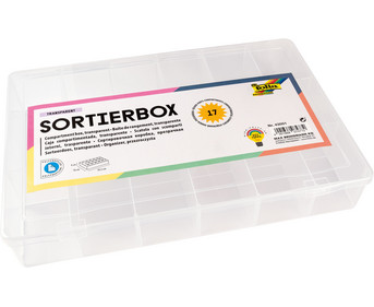 Sortierbox transparent mit 17 Fächern