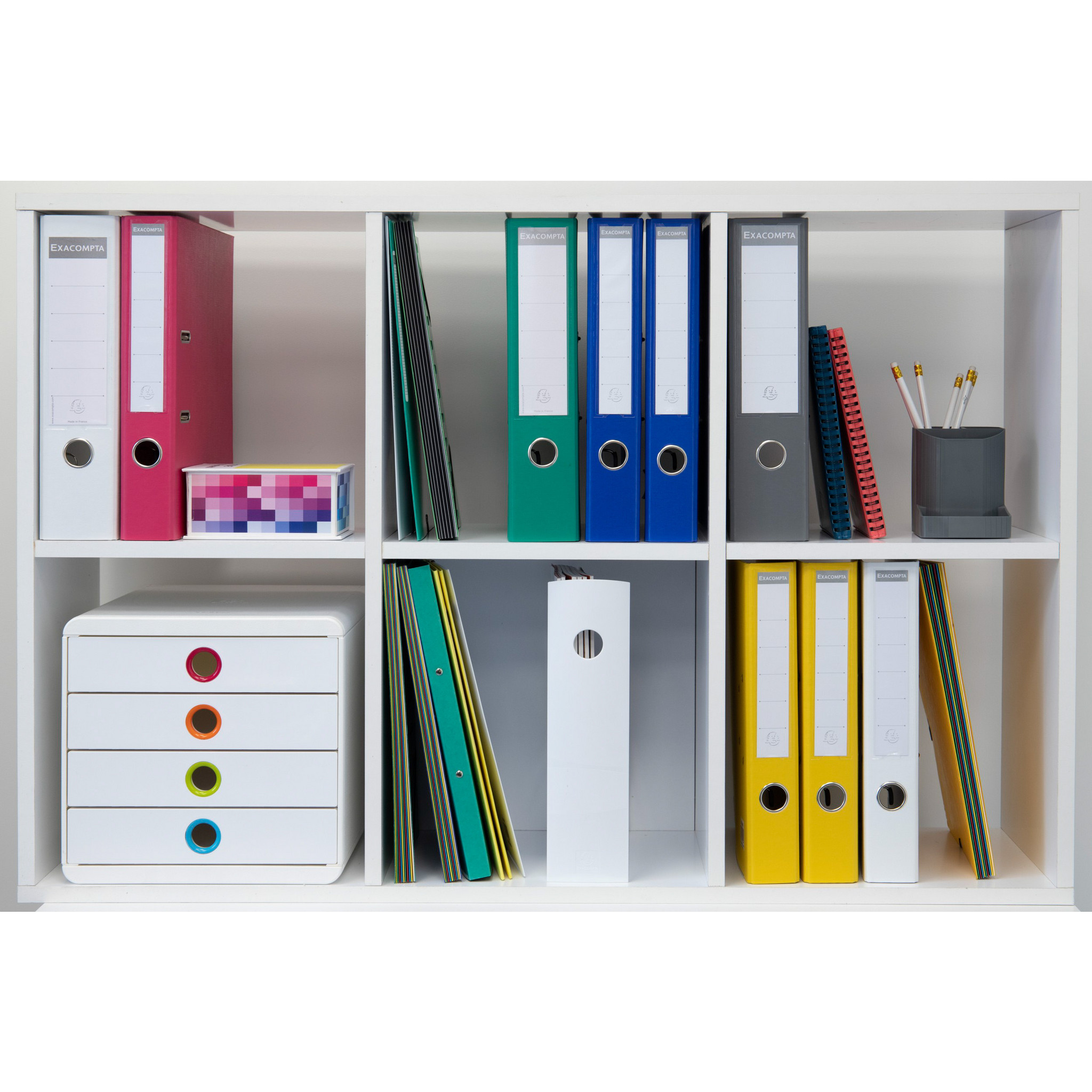 Exacompta Schubladenbox Ecobox 2286104D A4 4Schübe offen gr/bl ab 27