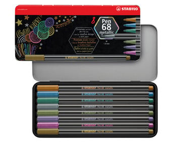 STABILO® Premium Filzstifte Pen 68 metallic Metalletui 8 Farben