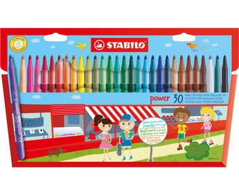 STABILO® Filzstifte power Kartonetui 30 Farben