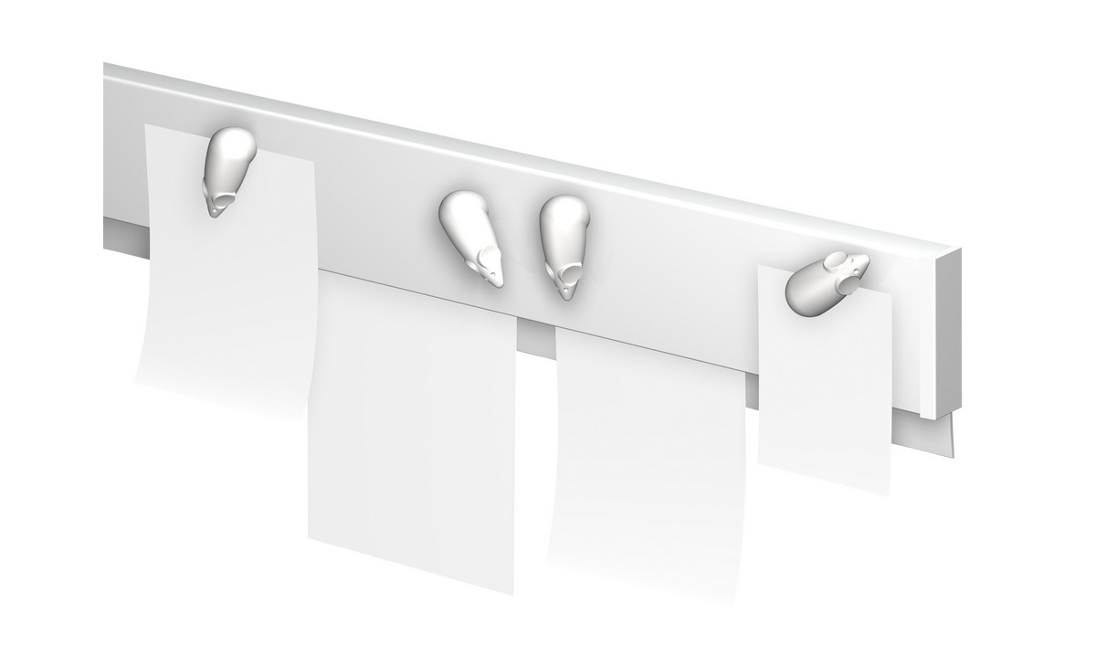 ALCO-Albert Wandleisten-Set Mit 4 Magneten - Weiß Für Notizen & Memos