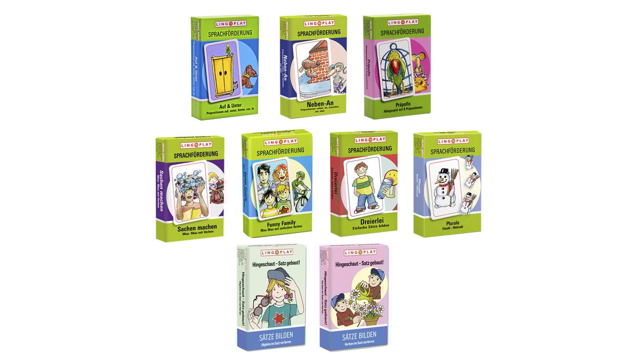 Lingo Play Lernspiel-Paket „Einfache Sätze und Präpositionen“