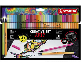 STABILO® Creative Set Arty Pen 68 und point 88 18 Farben 36 Stück