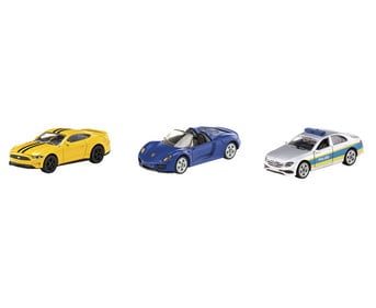 Siku Polizei und Sportwagen Set 3 teilig