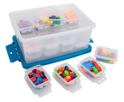 Betzold Aufbewahrungsboxen Set weiß transparent 25 teilig 1