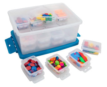 Betzold Aufbewahrungsboxen Set weiß transparent 25 teilig
