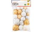 folia Glitzer Pompons Weihnachten 30 Stück