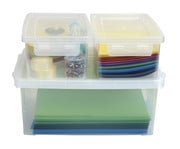Betzold Aufbewahrungsboxen Set transparent weiß 3 teilig 2