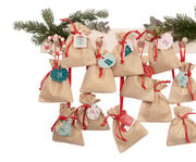 folia Adventskalender Set in Juteoptik 49 teilig 2