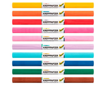 folia Krepppapier farbig sortiert nassfest 10 Rollen
