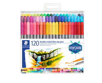 STAEDTLER Doppelfasermaler in sort Farben 120 Stück