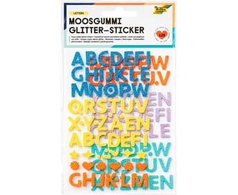 folia Moosgummi Glitter Sticker Buchstaben 128 Stück