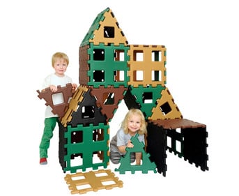 POLYDRON XL Konstruktions Set natur 36 teilig