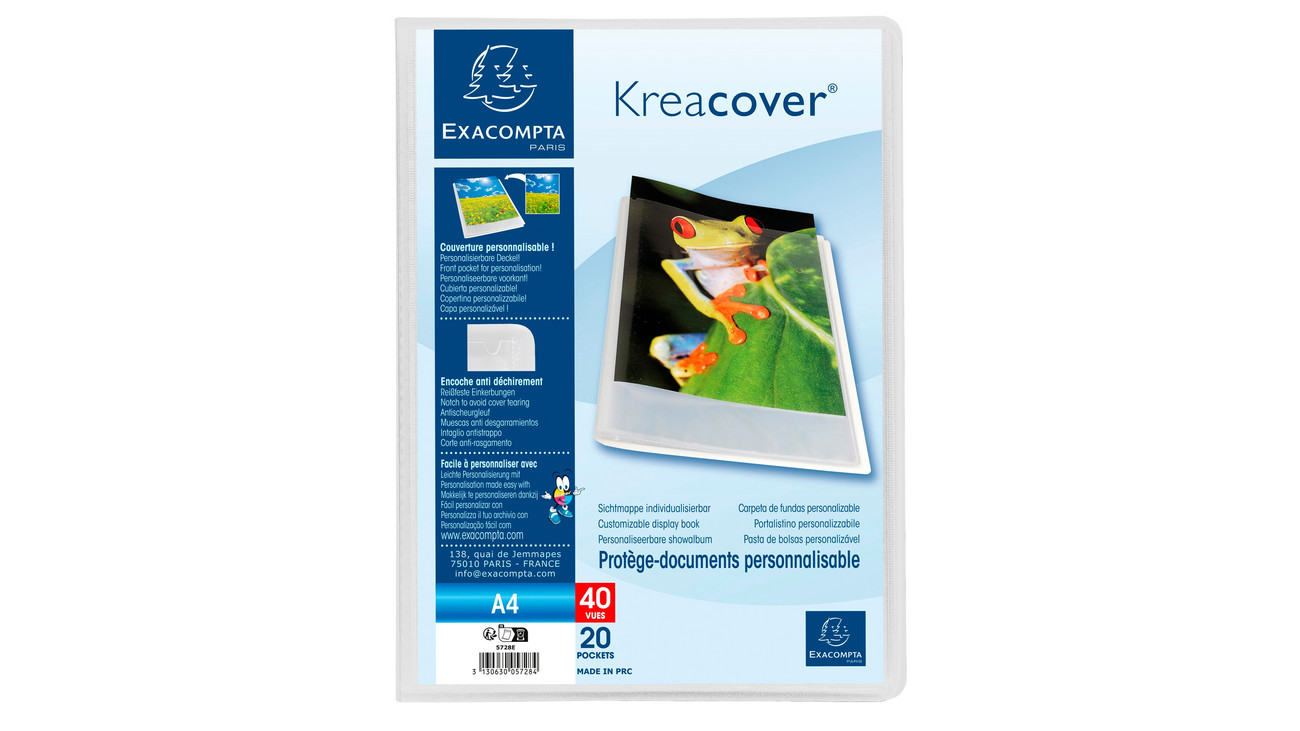 Exacompta Sichtmappe mit 20 Hüllen, DIN A4