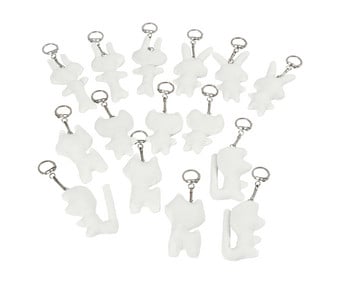 Textilfiguren mit Schlüsselanhänger 15 Stück