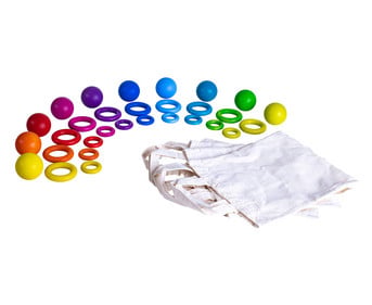 Balancespiel Fröbel Kugeln und Ringe