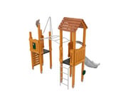 Spieltürme mit Rutsche Rutschstange und Kletterwand Massivholz 2